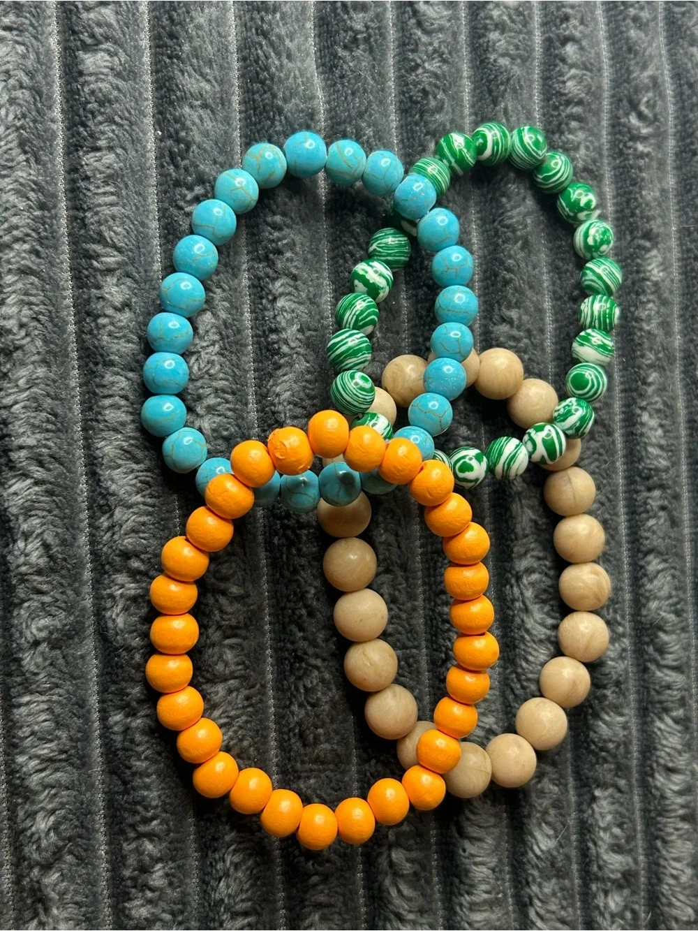 4-Piece Colorful Beaded Stretch Bracelet Set